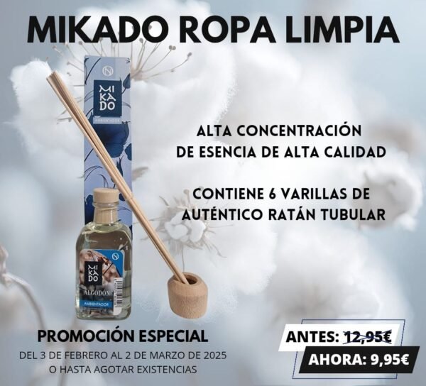 OFERTA Ambientador Mikado Algodón (Ropa Limpia)