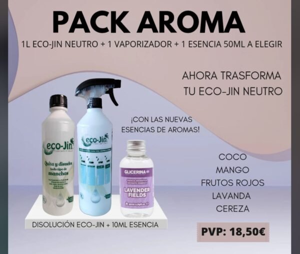PACK AROMA (EJ NEUTRO 1L y DIFUSOR y ESENCIA AROMATICA A ELEGIR)