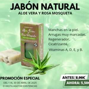JABÓN Natural de Aloe Vera y Rosa Mosqueta