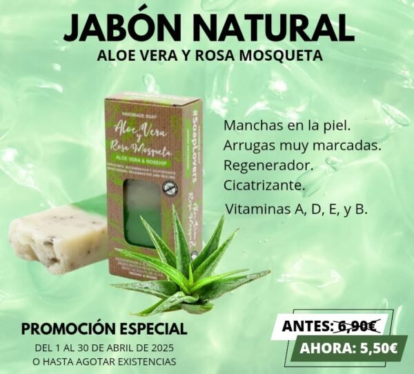 JABÓN Natural de Aloe Vera y Rosa Mosqueta