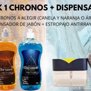 PACK CHRONOS, MÁS DISPENSADOR JABON CON ESPONJA ANTIRRAYADURAS