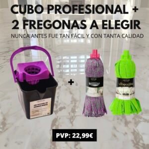 PACK CUBO ESCURRIDOR RAÍCES y 2 FREGONAS A ELEGIR