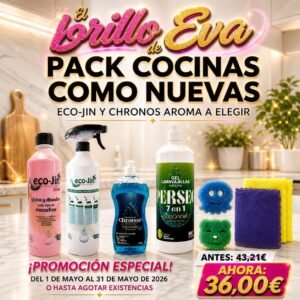 Oferta PACK COCINAS COMO NUEVAS: ECO-JIN y DIFUSOR y CHRONOS y PERSEO y 2 SCRUB y 2 BAYETAS MICROFIBRA