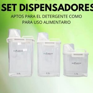 SET DISPENSADORES APTOS PARA DETERGENTE Y PARA USO ALIMENTARIO