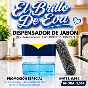 DISPENSADOR DE JABÓN Y ESTROPAJO CON ESPONJA
