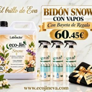 ECOJIN SNOW GARRAFA 5L con 3 VAPORIZADORES y BAYETA NEGRA DE REGALO